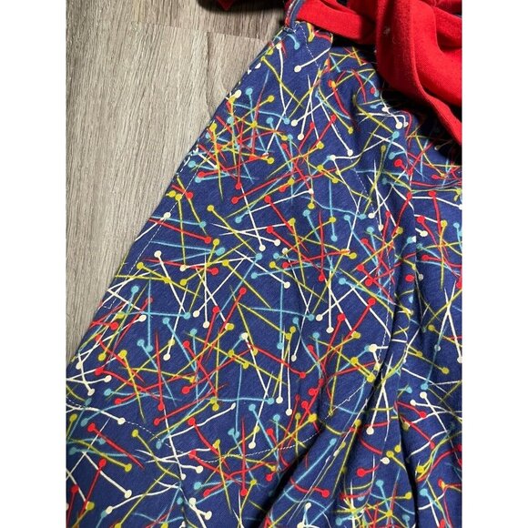 Effie’s Heart Colorful Retro Print Dress Sleeveless Cotton Belted Size M Blue - Picture 4 of 7